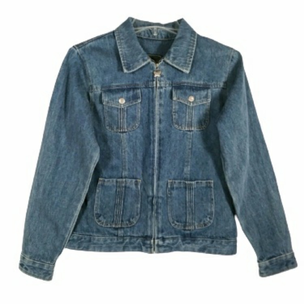 Outbrook - girl's jean pocket zippered jacket